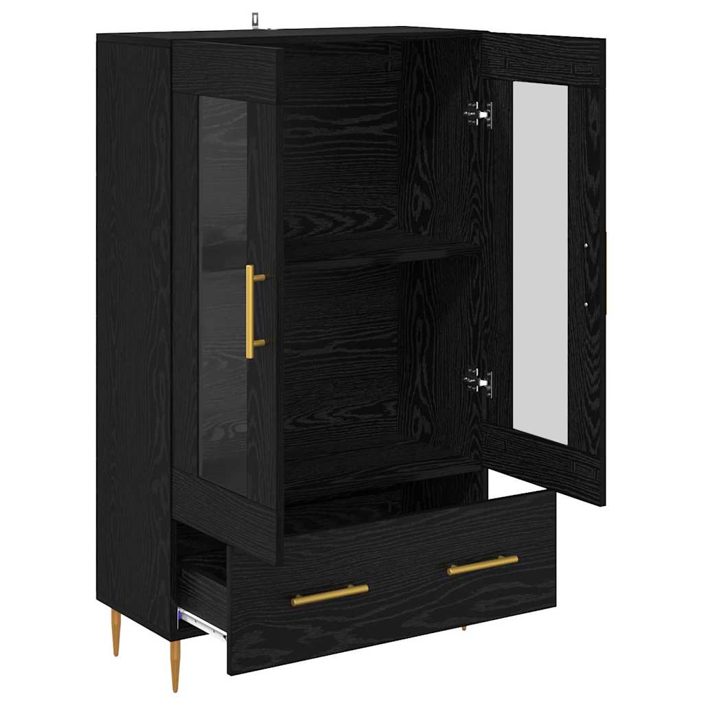 Credenza con cassetto Rovere Nero 69,5 x 31 x 115 cm