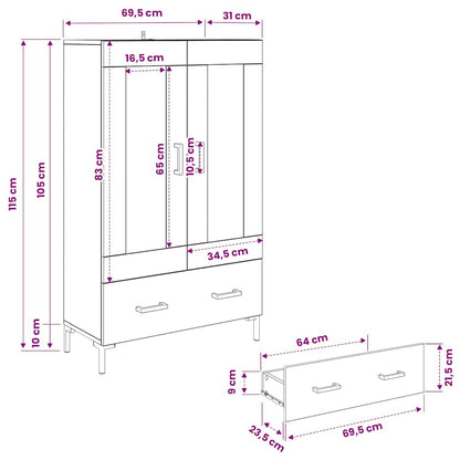 Credenza Legno vecchio 69,5 x 31 x 115 cm Legno multistrato