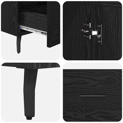Credenza Rovere Nero 69,5 x 31 x 115 cm Legno multistrato