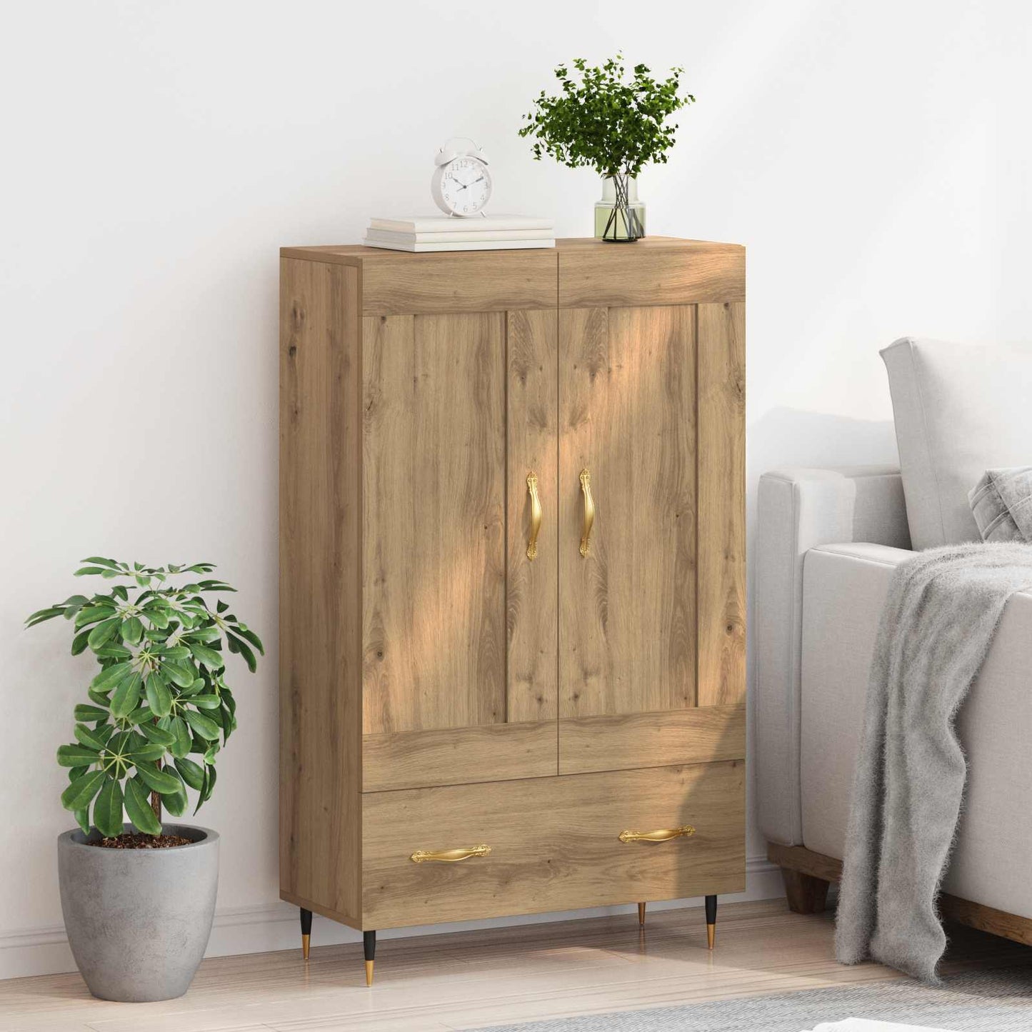 Credenza con cassetto Rovere artigianale 69,5 x 31 x 115 cm | homemem39