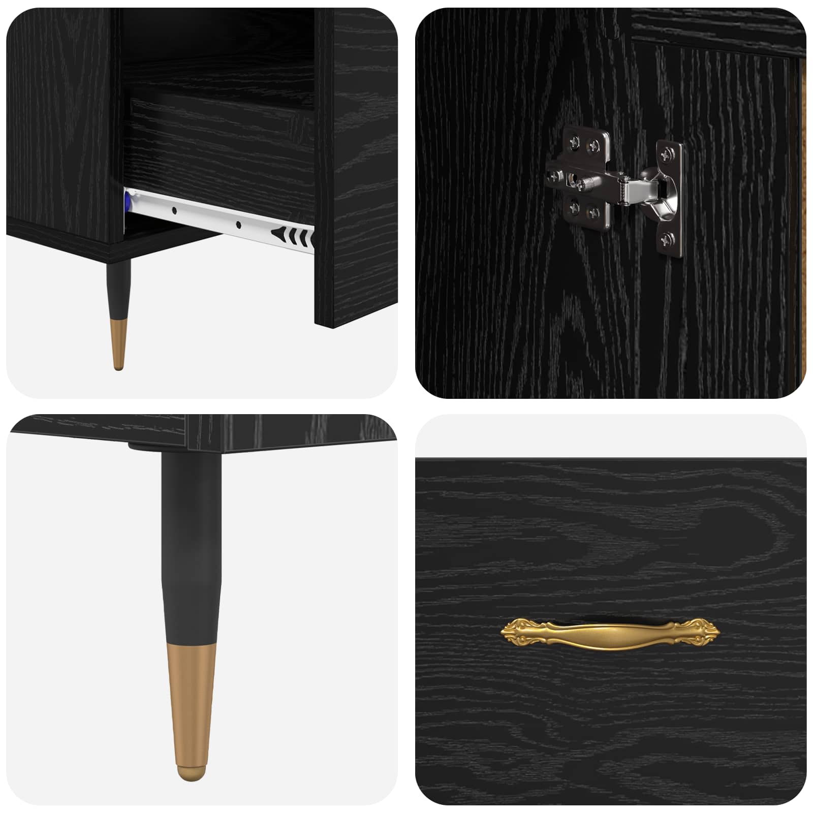 Credenza Rovere Nero 69,5 x 31 x 115 cm Legno multistrato | homemem39