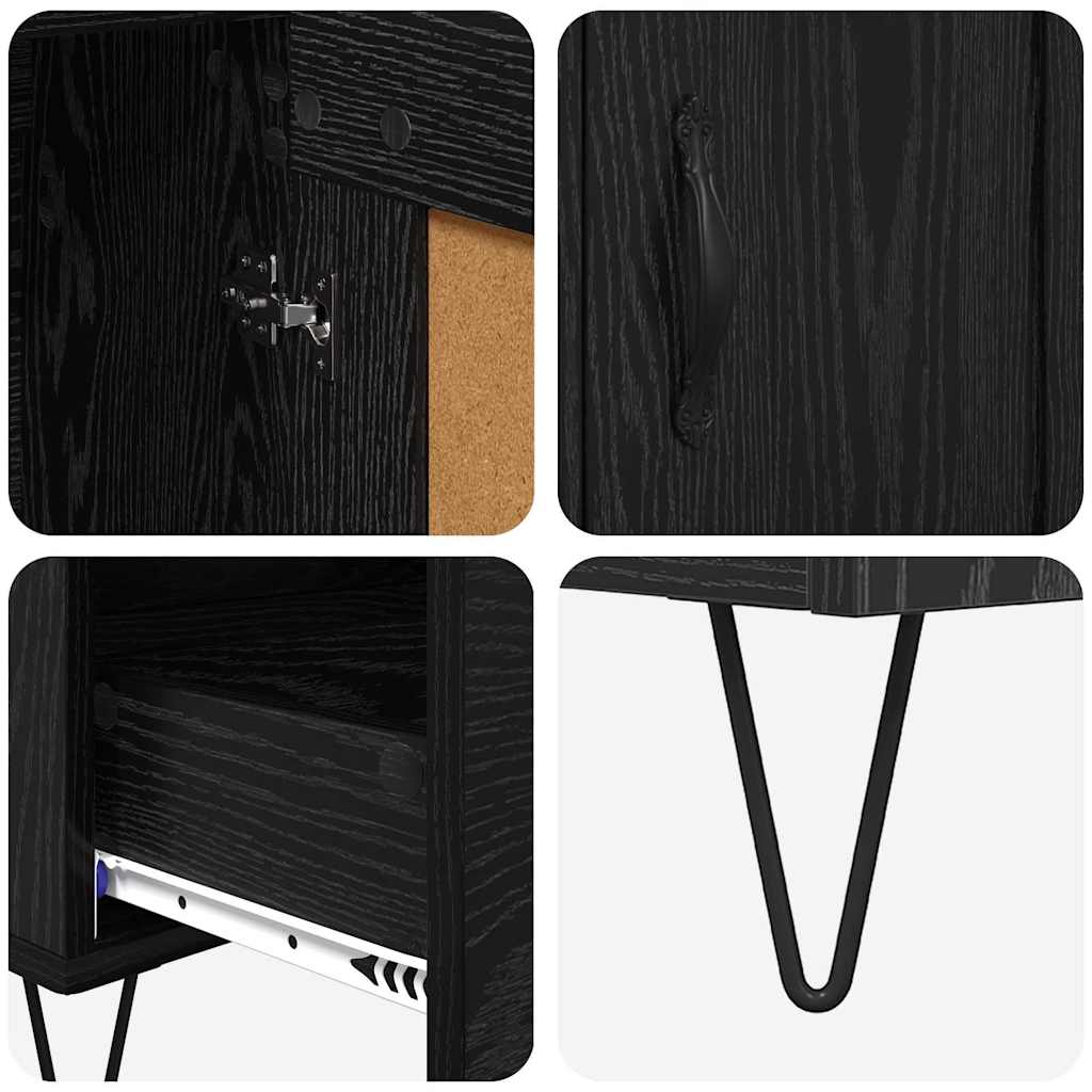 Credenza Rovere Nero 69,5 x 31 x 115 cm Legno multistrato