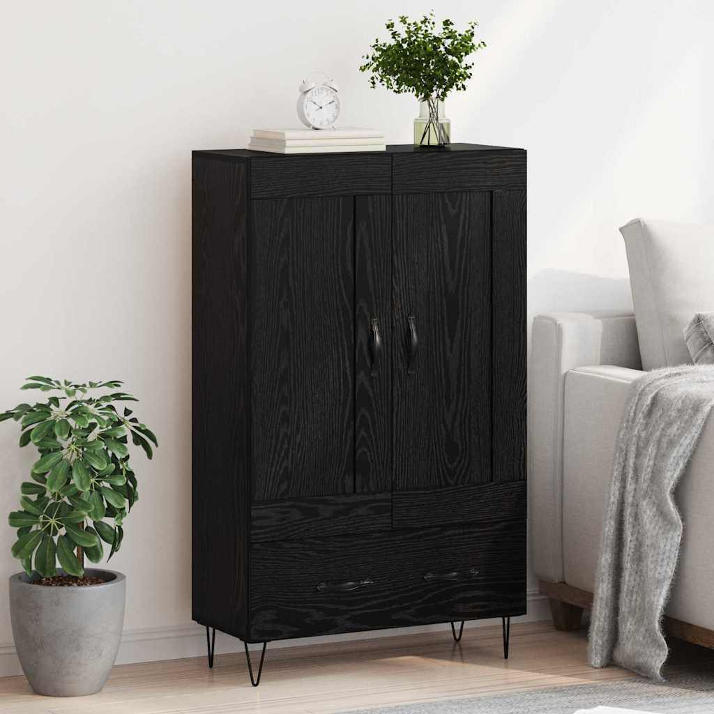 Credenza Rovere Nero 69,5 x 31 x 115 cm Legno multistrato