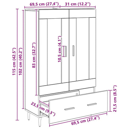Credenza Legno vecchio 69,5 x 31 x 115 cm Legno multistrato
