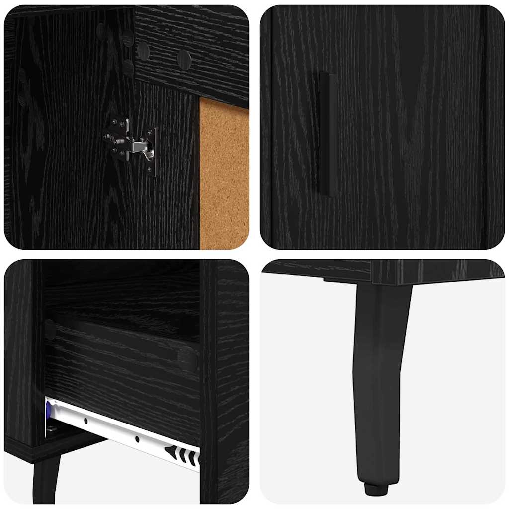 Credenza Rovere Nero 69,5 x 31 x 115 cm Legno multistrato