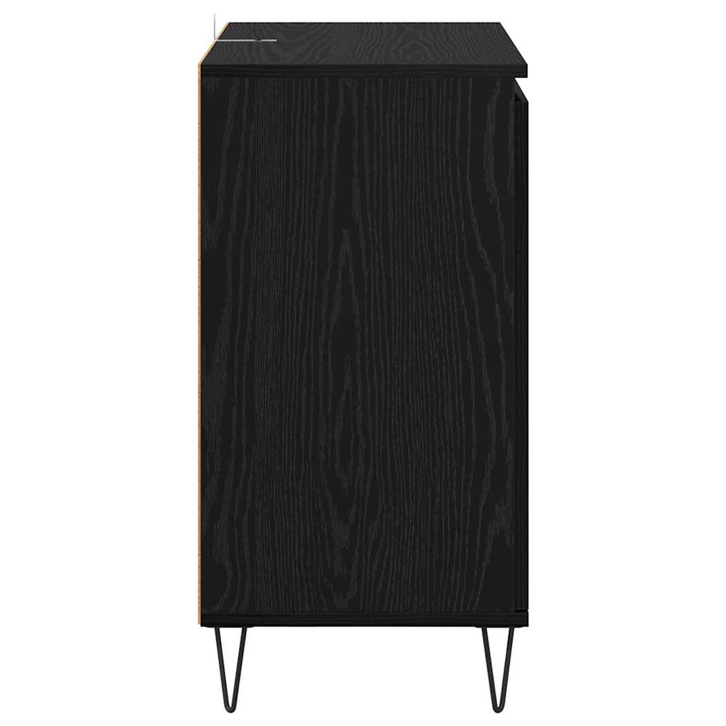 Credenza Rovere Nero 60 x 35 x 70 cm Legno multistrato