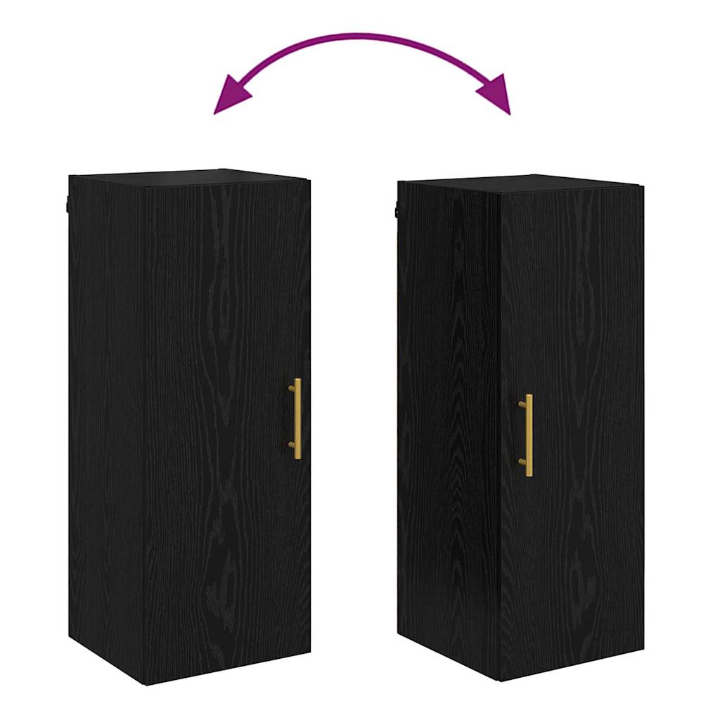 Pensile Rovere Nero 34,5 x 34 x 90 cm Legno multistrato