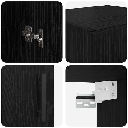 Pensile Rovere Nero 34,5 x 34 x 90 cm Legno multistrato