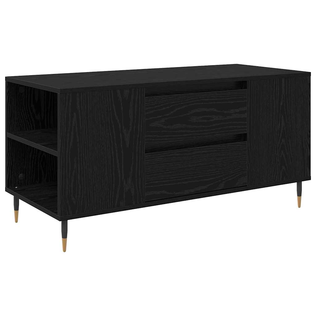 Tavolino da salotto con cassetto Rovere Nero 102 x 44,5 x 50 cm