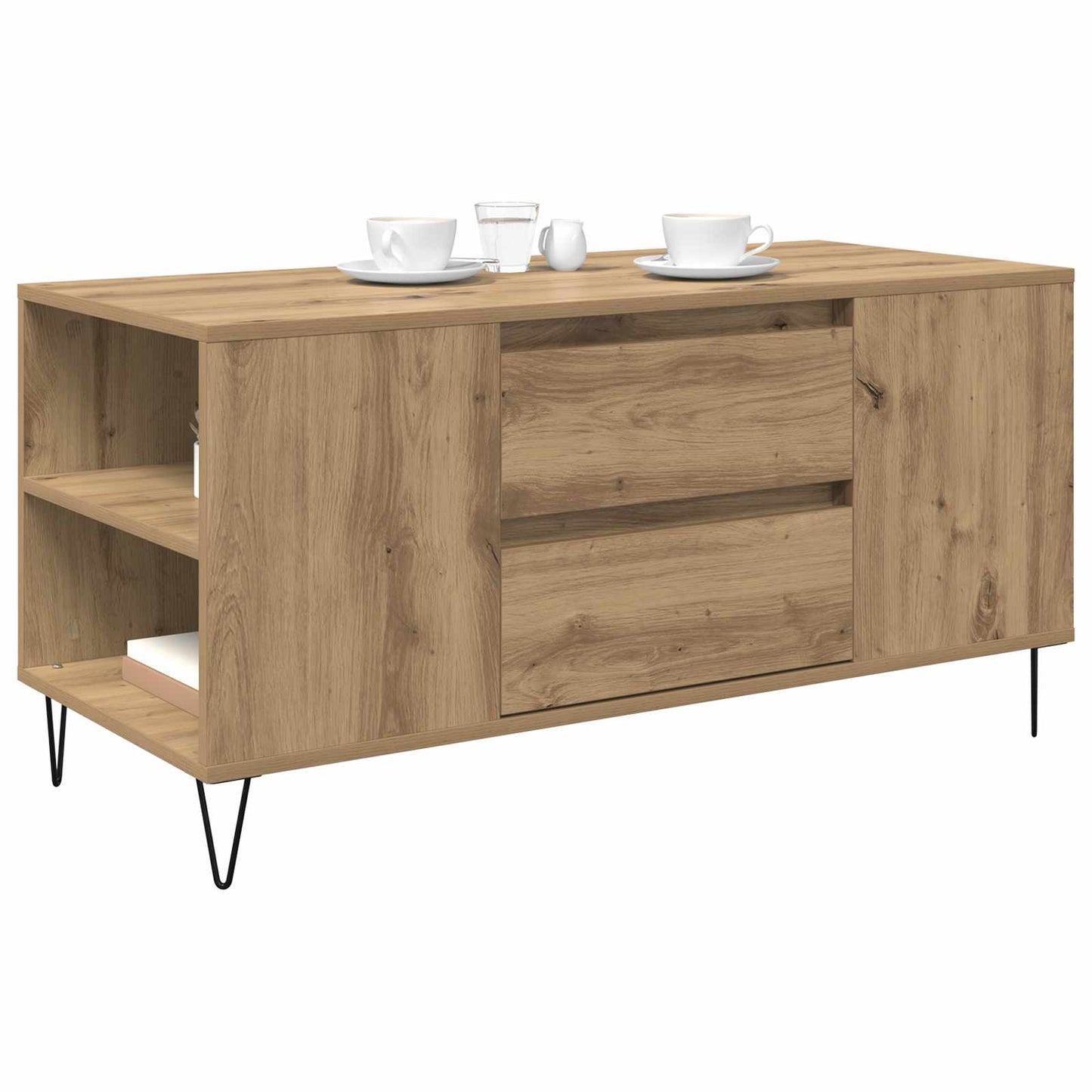 Tavolino da salotto Rovere artigianale 102 x 44,5 x 50 cm | homemem39
