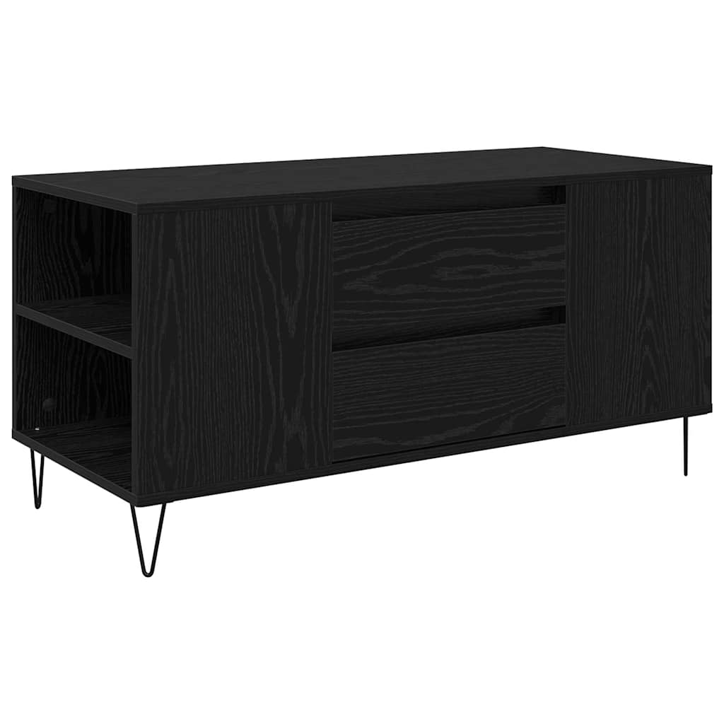 Tavolino da salotto con cassetto Rovere Nero 102 x 44,5 x 50 cm
