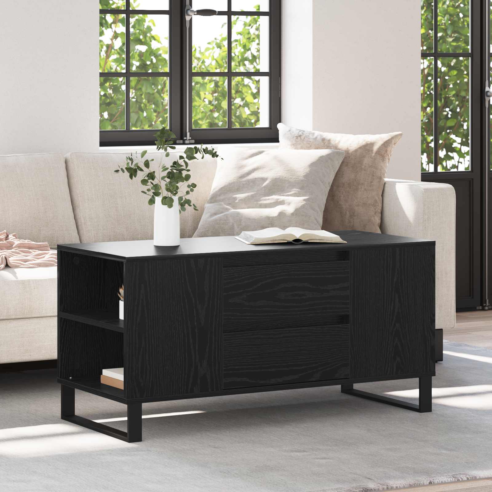 Tavolino da salotto Rovere Nero 102 x 44,5 x 50 cm | homemem39