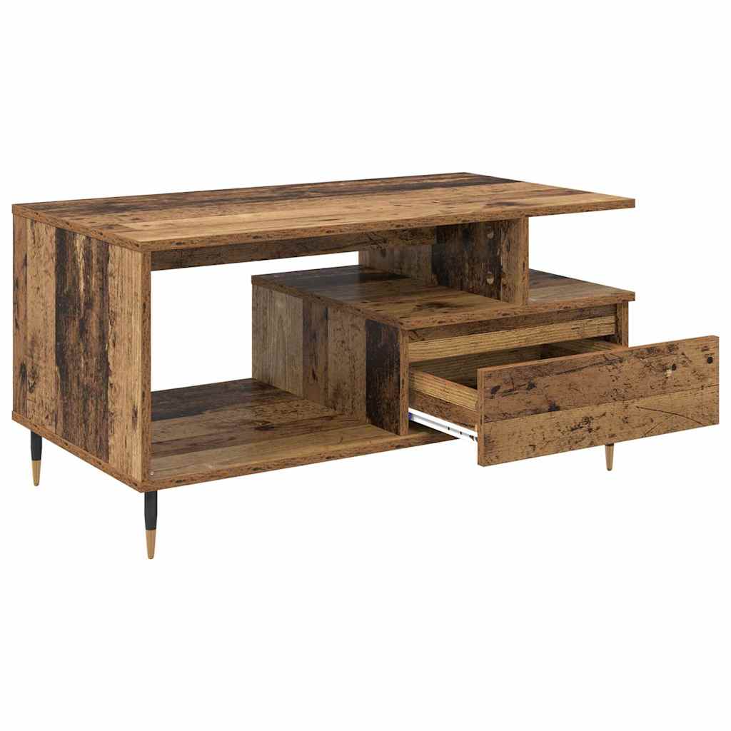 Tavolino da salotto con cassetto Legno vecchio 90 x 49 x 45 cm