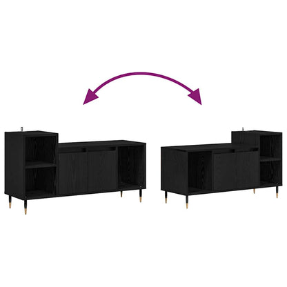 Mobile TV 100 x 35 x 55 cm Rovere Nero Legno ingegnerizzato