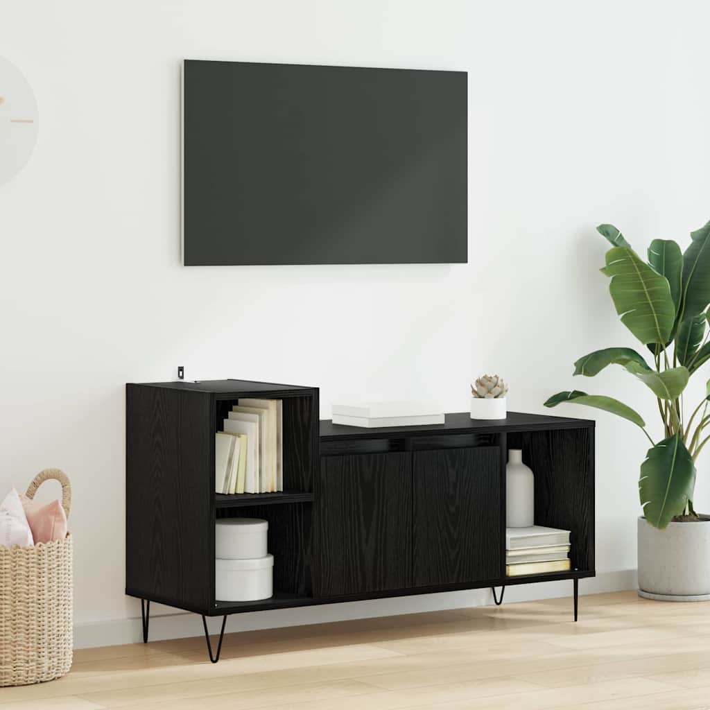 Mobile TV Rovere Nero 100 x 35 x 55 cm Legno multistrato
