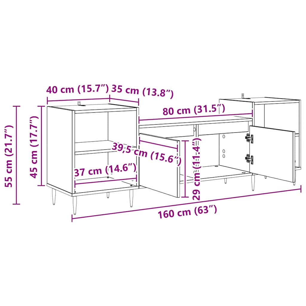 Mobile TV Legno vecchio 160 x 35 x 55 cm Legno multistrato