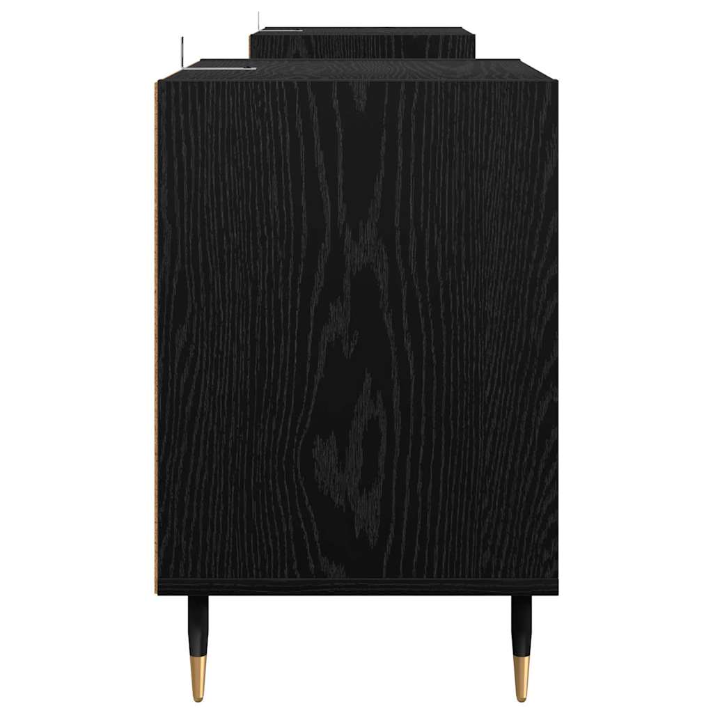 Mobile TV Rovere Nero 160 x 35 x 55 cm Legno multistrato