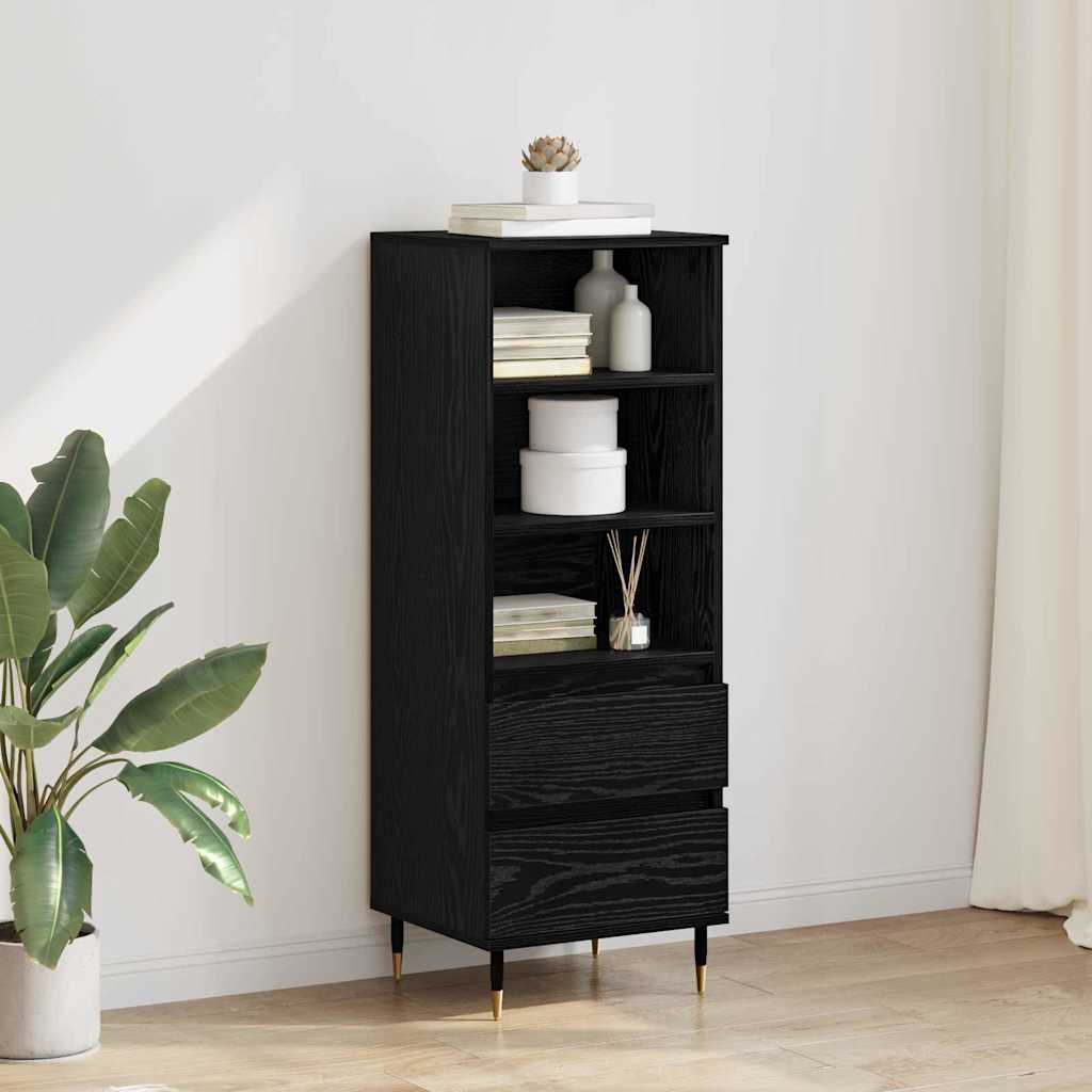 Credenza Rovere Nero 40 x 36 x 110 cm Legno multistrato