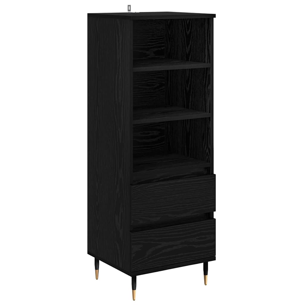 Credenza Rovere Nero 40 x 36 x 110 cm Legno multistrato