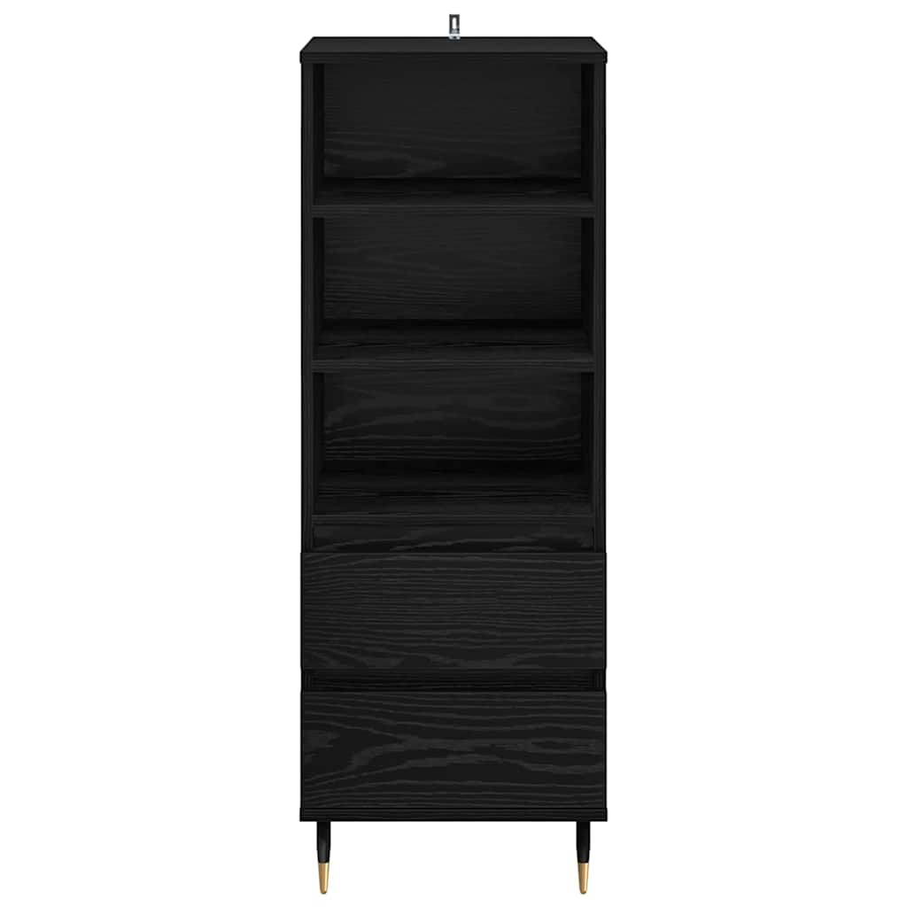 Credenza Rovere Nero 40 x 36 x 110 cm Legno multistrato
