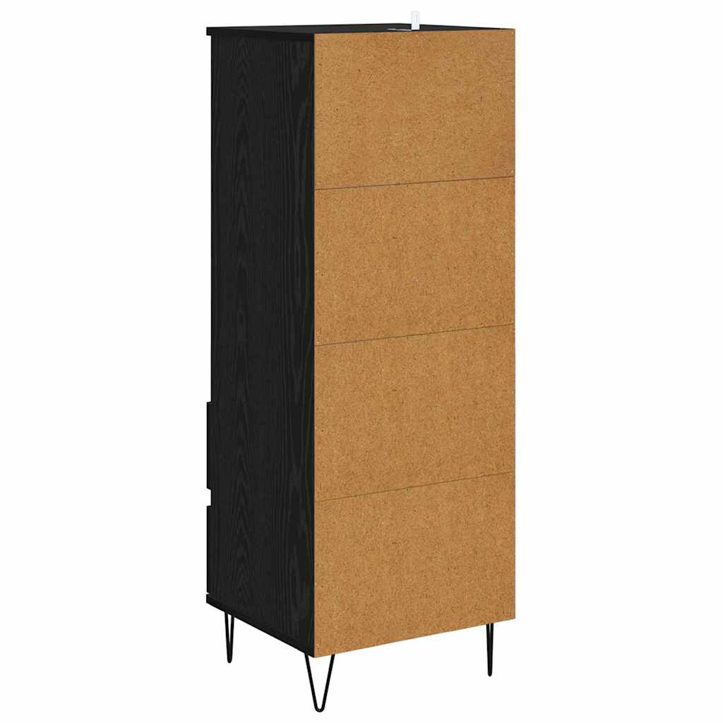 Credenza Rovere Nero 40 x 36 x 110 cm Legno multistrato