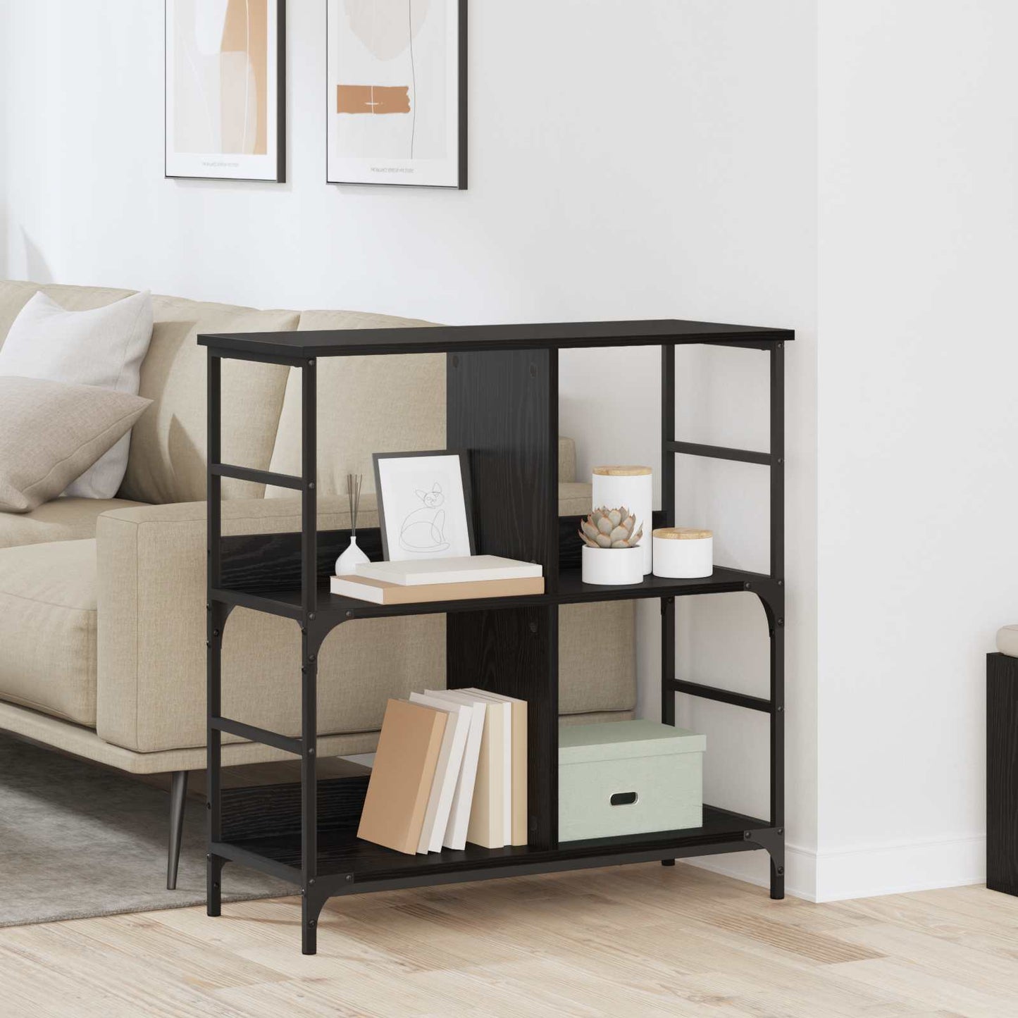 Libreria Rovere nero 78.5 x 33 x 82 cm Legno multistrato | homemem39
