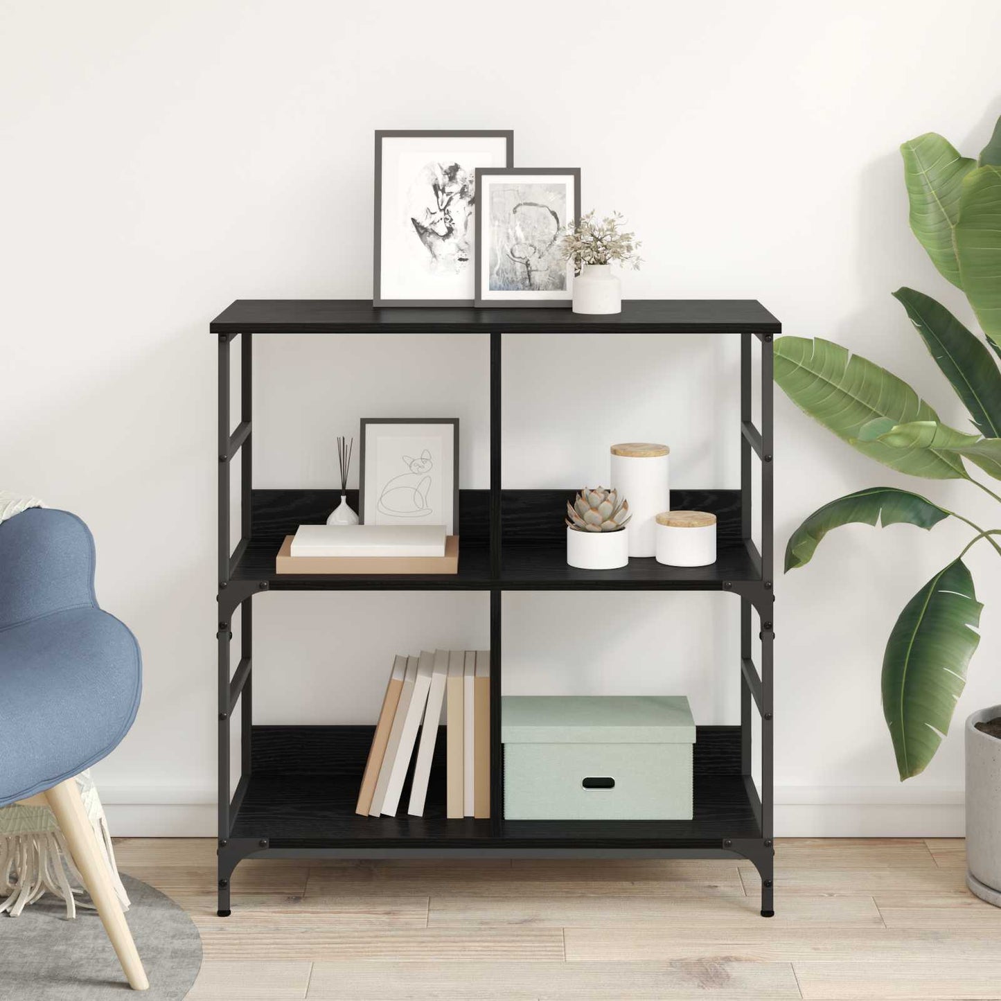 Libreria Rovere nero 78.5 x 33 x 82 cm Legno multistrato | homemem39