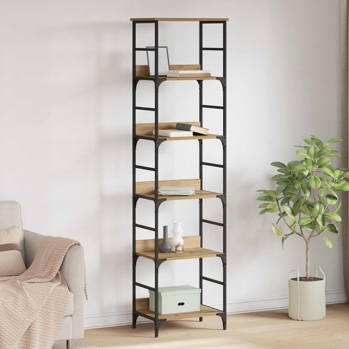 Libreria 5 livelli 50 x 33 x 188,5 cm Legno multistrato | homemem39