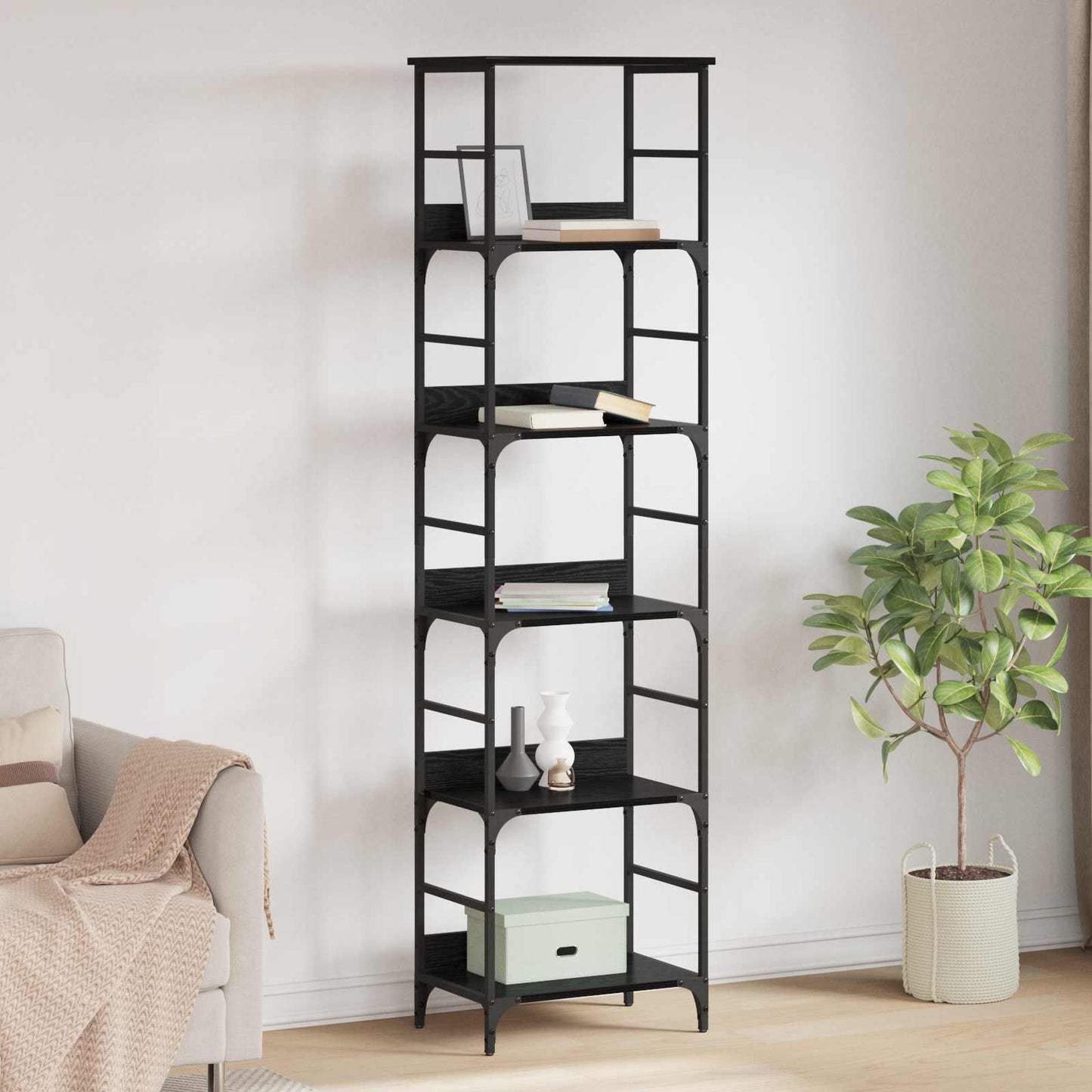 Libreria Rovere Nero 50 x 33 x 188,5 cm Legno multistrato | homemem39