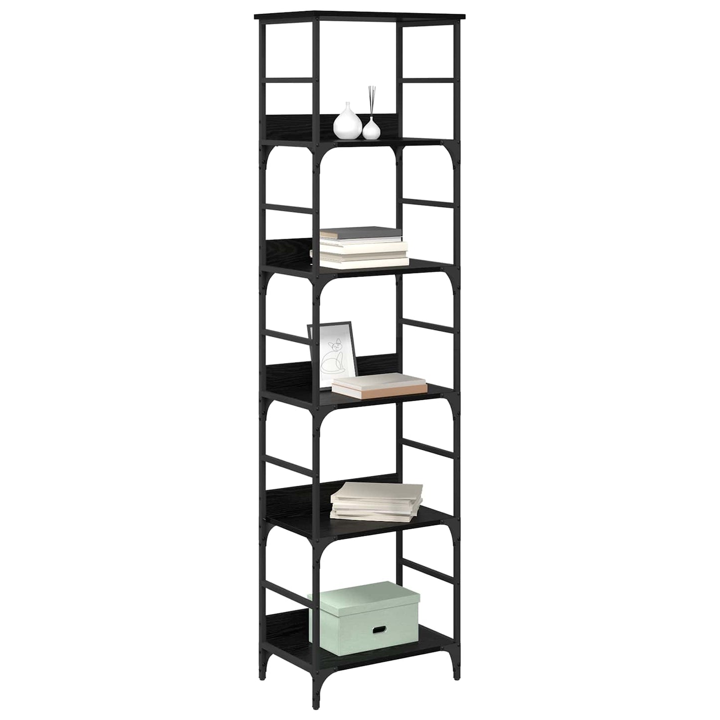 Libreria Rovere Nero 50 x 33 x 188,5 cm Legno multistrato | homemem39