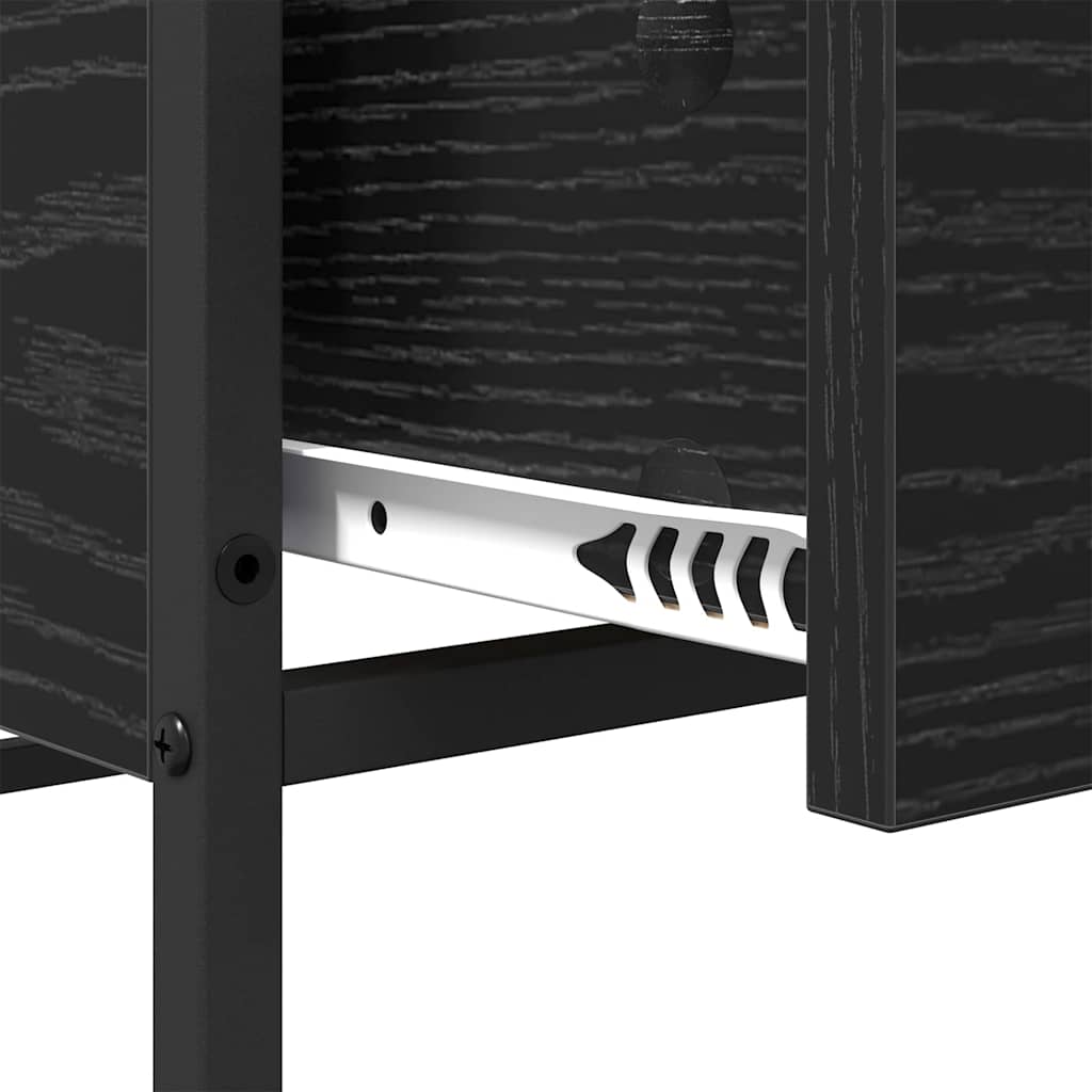 Tavolino da salotto con cassetto Rovere Nero 100 x 51 x 45 cm