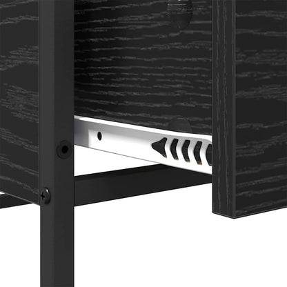 Tavolino da salotto con cassetto Rovere Nero 100 x 51 x 45 cm