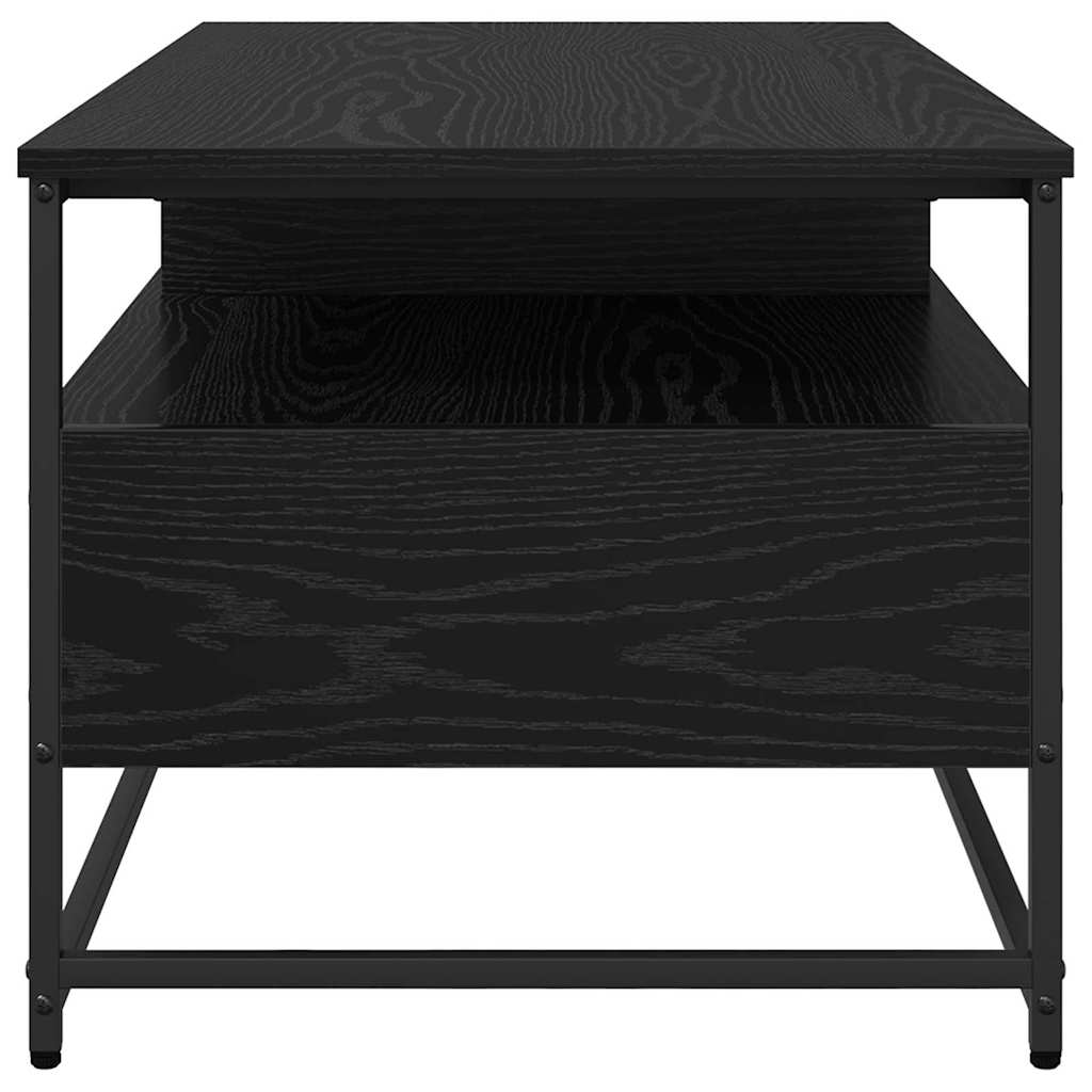 Tavolino da salotto con cassetto Rovere Nero 100 x 51 x 45 cm