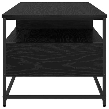 Tavolino da salotto con cassetto Rovere Nero 100 x 51 x 45 cm