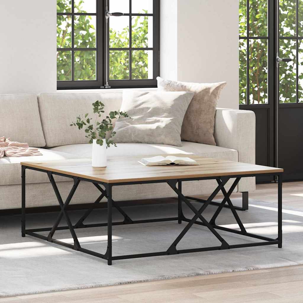 Tavolino da salotto Rovere artigianale 100 x 100 x 40 cm