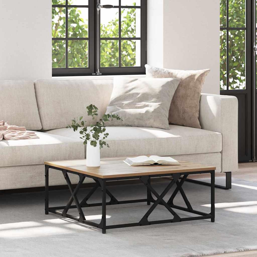 Tavolino da salotto Rovere artigianale 70 x 70 x 30 cm