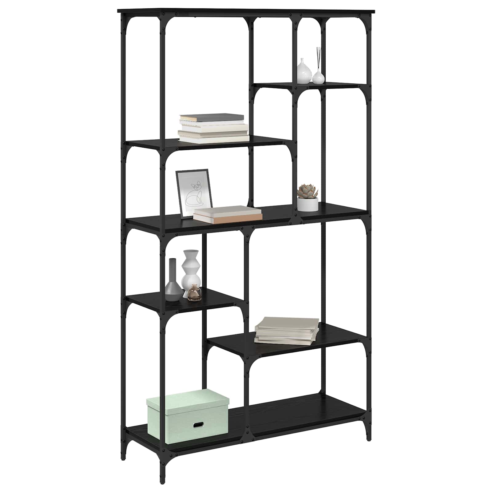 Libreria Rovere Nero 99 x 35,5 x 176 cm Legno multistrato | homemem39