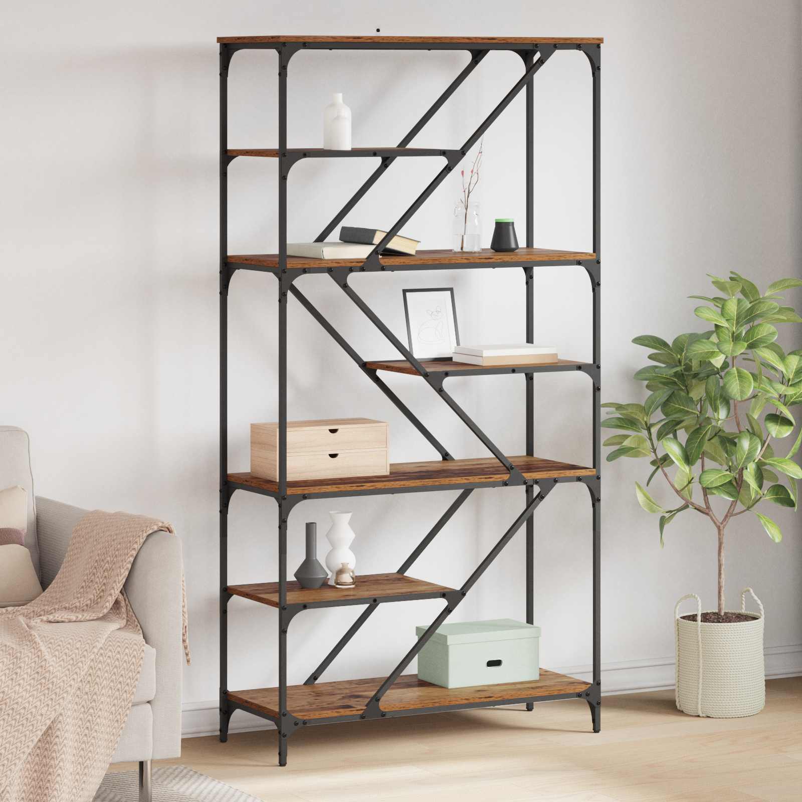 Libreria Legno vecchio 91 x 36 x 176 cm Legno multistrato | homemem39