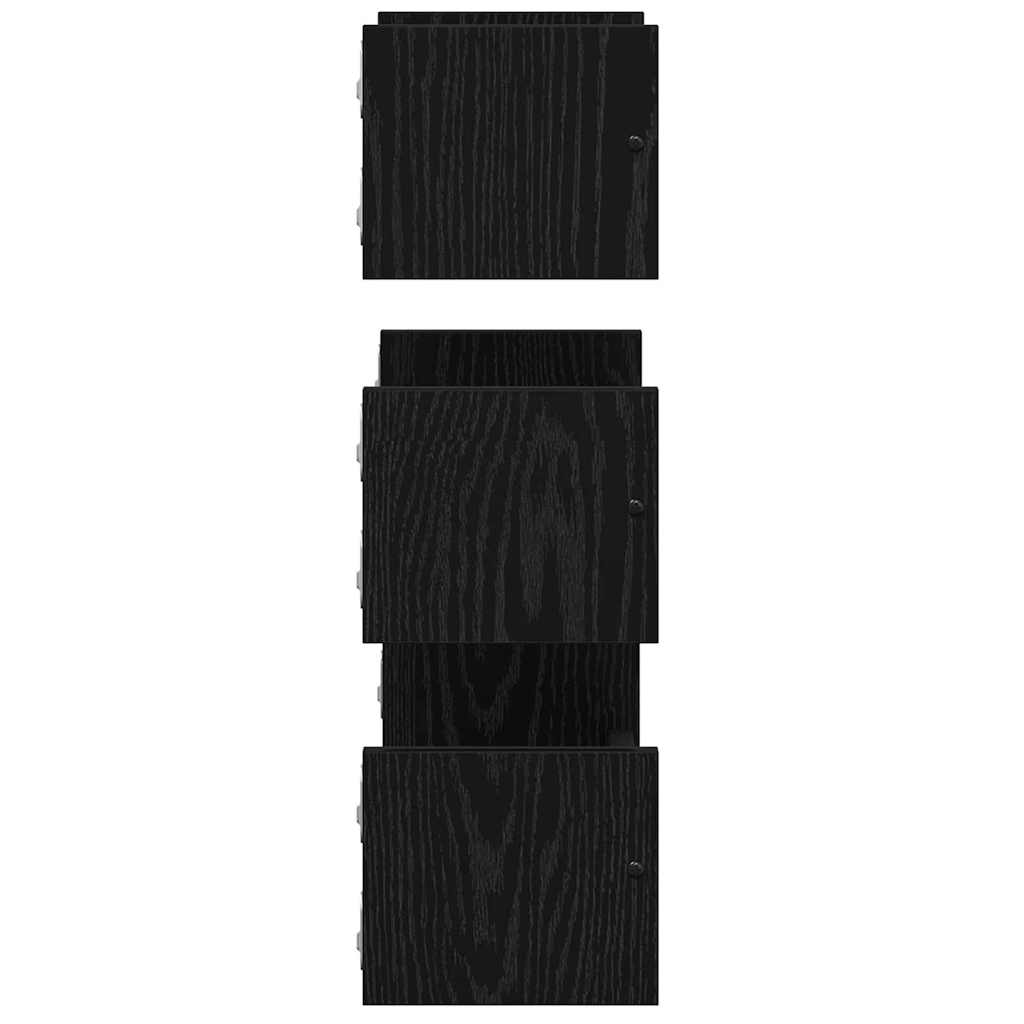 Set mensole da parete 3 pcs Rovere Nero 40x16x14cm