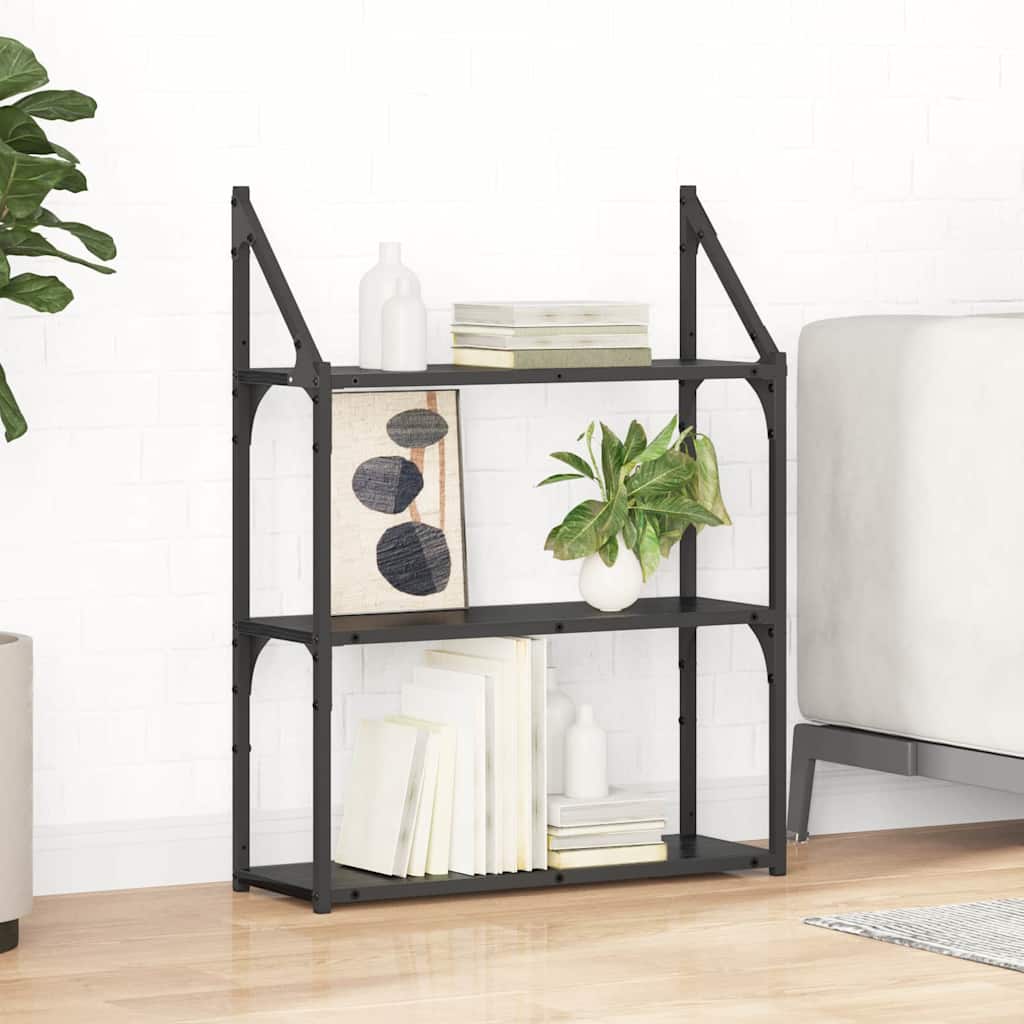 Scaffale da parete Rovere Nero 60 x 21 x 78,5 cm