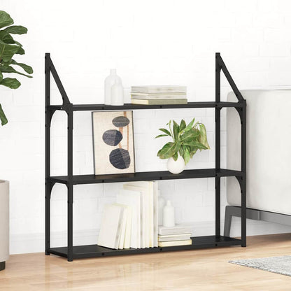 Scaffale da parete Rovere Nero 80 x 21 x 78,5 cm