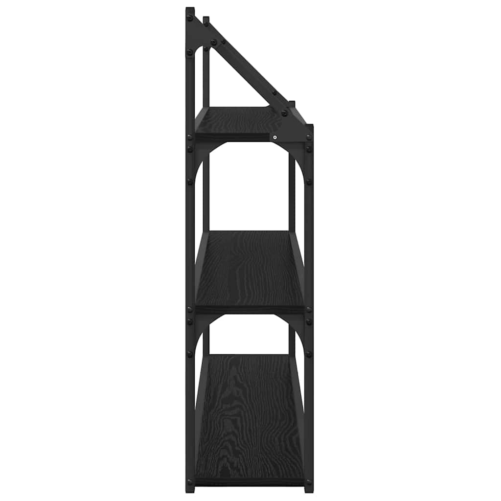 Scaffale da parete Rovere Nero 80 x 21 x 78,5 cm