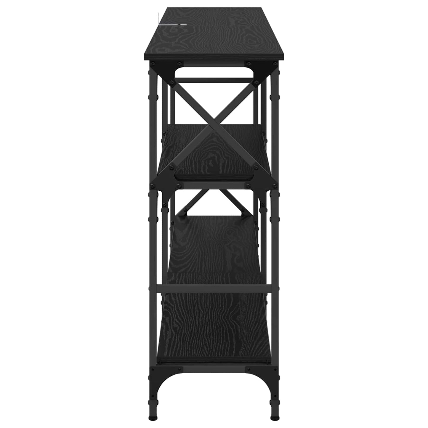 Tavolo consolle con lo scaffale Rovere Nero 150 x 29 x 76,5 cm | homemem39