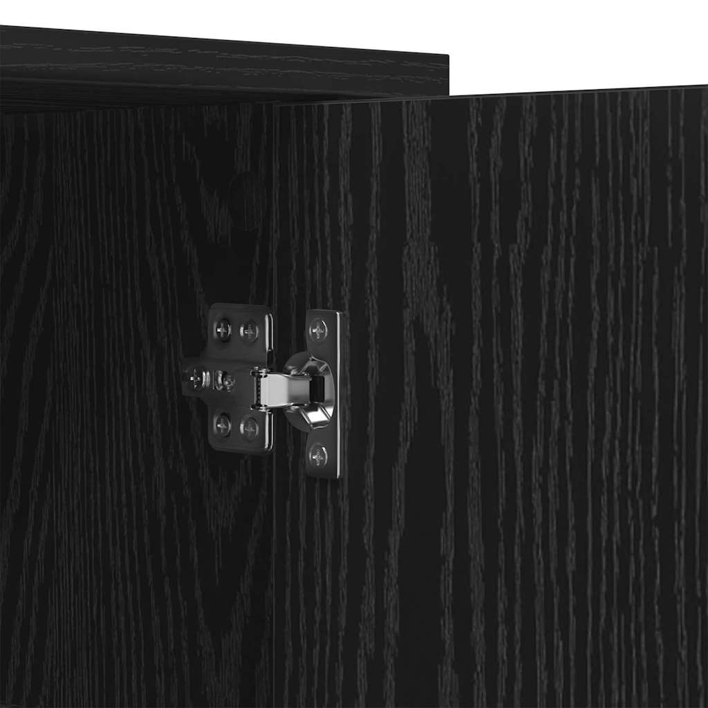 Credenza Rovere Nero 70 x 30 x 80 cm Legno multistrato