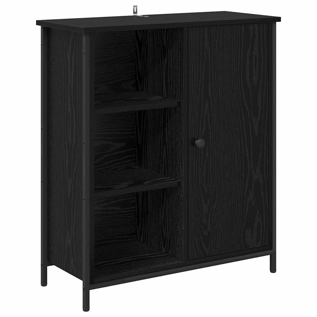 Credenza Rovere Nero 70 x 30 x 80 cm Legno multistrato