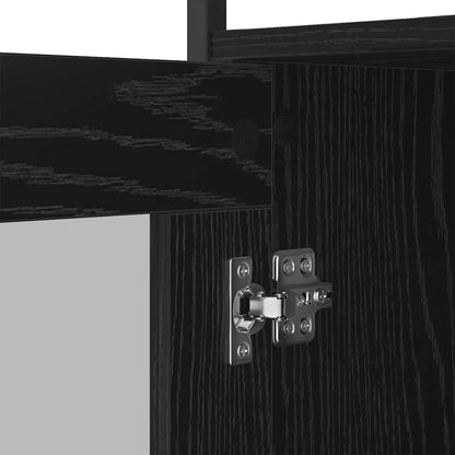 Credenza Rovere Nero 100 x 35 x 80 cm Legno multistrato