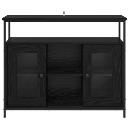 Credenza Rovere Nero 100 x 35 x 80 cm Legno multistrato