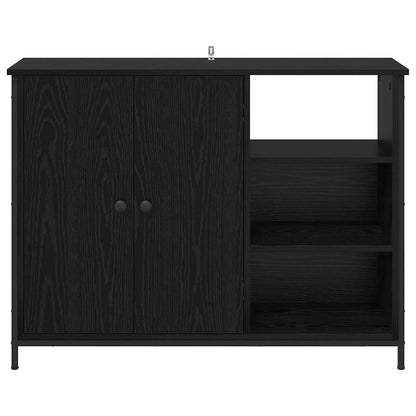 Credenza Rovere Nero 100 x 33 x 75 cm Legno multistrato