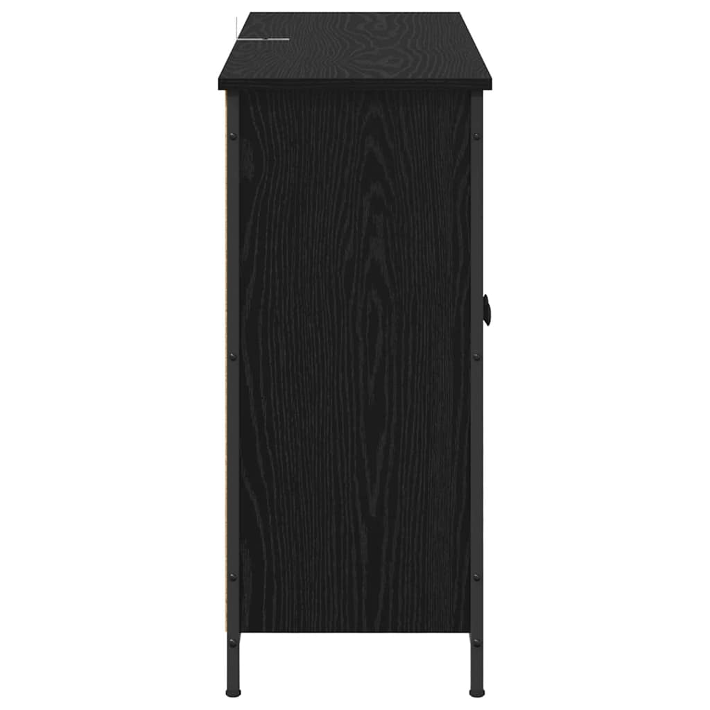 Credenza Rovere Nero 100 x 33 x 75 cm Legno multistrato