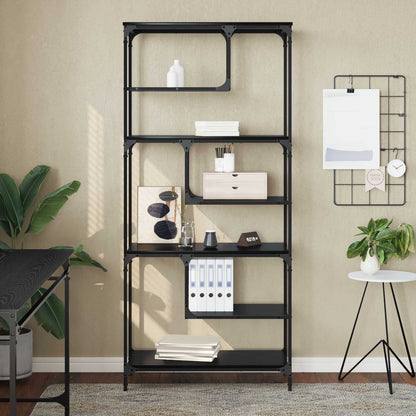 Libreria Rovere nero 81 x 36 x 176 cm Legno multistrato | homemem39